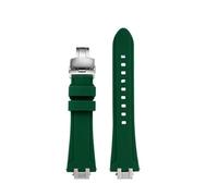 NINOMA Special Silicone Watch Strap Compatible With Maurice Lacroix AIKON AI6008/6007/6038/6058/1018/1008 Watch Band Men's Bracelet Waterproof Soft(Green-Silver B,For AI6058)