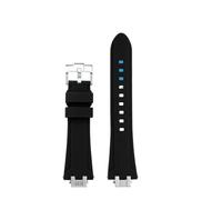 NINOMA Special Silicone Watch Strap Compatible With Maurice Lacroix AIKON AI6008/6007/6038/6058/1018/1008 Watch Band Men's Bracelet Waterproof Soft(1Black-Silver A,For AI1108)