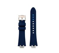 NINOMA Special Silicone Watch Strap Compatible With Maurice Lacroix AIKON AI6008/6007/6038/6058/1018/1008 Watch Band Men's Bracelet Waterproof Soft(1Blue-Rosegold A,For AI6038)