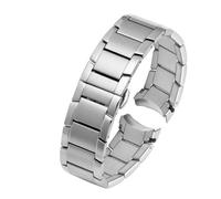 NINOMA Stainless Steel Strap Compatible With Armani AR2447 AR2448 AR2434 AR2432 AR2433 Series Butterfly Buckle Black Silver Rose Gold Watch Strap(Silver)