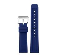 NINOMA Universal Sports Silicone Watch Accessories Compatible With Citizen Promaster Series CC3060-10 BJ2167 Rubber Watchband 22mm Pin Buckle Strap(Blue-Silver)