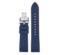 NINOMA Universal Waterproof Silicone Watch Strap Compatible With CItizen Blue Angel AT8020 JY8078 Rubber Watch Band 22mm 23mm Bracelet For Men(7801-silver,23mm)