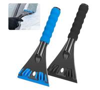 Ninonly 2Pcs Windscreen Scraper for Car Strong and Ergonomic Car Ice Scraper non Scratch with Soft Grip the Ideal Durable Car Snow Removal for Efficiently Scraping Frost, Ice Black+Blue