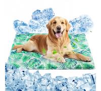 Ninonly Dog Cooling Mat 50x65cm Self Cooling Gel Pad for Dogs Cats Non Toxic Waterproof Scratch-Resistant 300D Oxford Pet Mattress No Freeze Needed for Car Home Leaf Pattern
