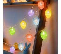Ninonly Easter Egg String Lights, 2m 10 LED Fairy Lights with 2 Modes Indoor Easter Spring Party Decor, Battery Powered Festive Decoration Gift for Family