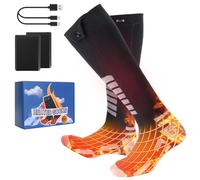 Ninonly Heated Socks for Women 5000mAh Rechargeable Electric Heated Socks with 4 Heating Level Washable Thermal Insulated Socks for Skiing, Hiking, Camping and Winter Feet Warming M