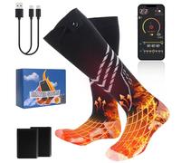 Ninonly Heated Socks for Women Men Rechargeable 5000mAh Battery, APP Controlled Electric Heated Socks with 4 Level Heating Washable Thermal Insulated Socks for Skiing, Hiking, Camping Outdoor S