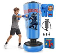 Ninonly Inflatable Punching Bag 165cm for Kids Teens Boxing Training | Freestanding Punch Bag with Gloves and Air Pump, Boxing Equipment for Home Gym, Fitness for Karate Taekwondo MMA Kickboxing