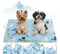 Ninonly Pet Cooling Mat, 40 x 50 cm, Digital Printed Underwater World Pattern, Kraft Paper Box - Pet Mat, Underwater Cartoon Pattern, Summer Cooling