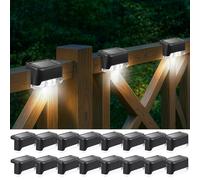 Ninonly Solar Fence Lights Outdoor Garden, 16 Pack Solar Decking Light Waterproof, Garden Ornaments LED Lights for Stair Steps Gutter Pathway Driveway Doorsteps