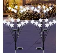 Ninonly Solar Lights Outdoor Garden, 4 Pack 32 LED Snowflake Christmas Light, 2 Mode Solar Powered Garden Lights Waterproof, Snowflake Pathway Light Ornaments for Yard Patio Decorations