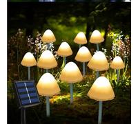 Ninonly Solar Mushroom Lights Outdoor, 8 Modes Waterproof Garden Ornaments, 20 LED Outdoor Decorations for Pathway Yard Lawn, Solar Fairy Lights for Patio Landscape