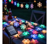Ninonly Solar String Lights Outdoor, 7m 50 LED Snowflakes Fairy Lights, 8 Modes Christmas Light Solar Powered, Waterproof Christmas Decoration for Garden, Yard, Patio, Wedding