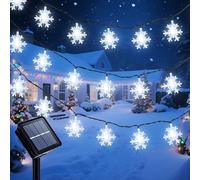 Ninonly Solar String Lights Outdoor, 7m 50 LED Snowflakes Fairy Lights, 8 Modes Christmas Light Solar Powered, Waterproof Christmas Decoration for Garden, Yard, Patio, Wedding