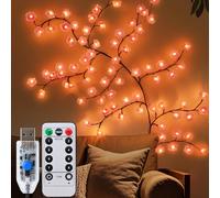 Ninonly String Lights for Wall, 1.2m 48LED Cherry Blossom Tree for Home Decor, 8 Modes Flower Lights with Remote Control, DIY Decorations for Indoor Bedroom Christmas Birthday Gift