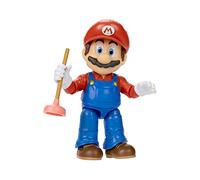 Nintendo 5”/ 12.5cm Mario Action Figure with 16 Points of Articulation and Realistic Acrylic Eyes. Includes Plunger Accessory Inspired by the Movie for Kids and Collectors.