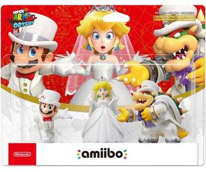 Nintendo Amiibo 3 Pack - Mario, Peach & Bowser (Wedding)(S. Mario Odyssey Col.)