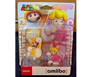 Nintendo Amiibo Cat Mario and Cat Peach Double Pack Amiibo Super Mario Collectio