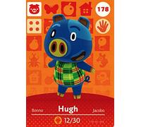 Nintendo Animal Crossing Happy Home Designer Amiibo Card Hugh 178/200 USA Version