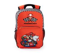 Super Mario Nintendo Kart Red Backpack | Unisex Kids School Bag for Books | Zip-Up Design | Mario Character | Back to School Essentials | Kids Gaming Merchandise