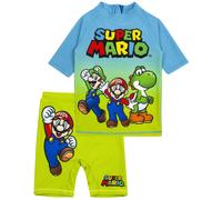 Nintendo Boy's 2 Piece Swim Set | Boys Blue | Official Merch | Size: 11-12 Years Nintendo Blue 11-12 Years