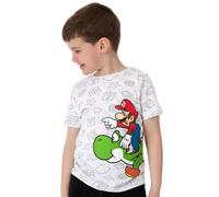 Nintendo Boy's Kids Short Sleeved T-Shirt (Grey) in Grey | Size: 5-6 Years Nintendo Grey 5-6 Years