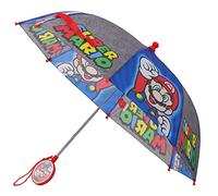 Nintendo Boys' Mario and Luigi Character Rainwear Umbrellas Accessory, Grey/Blue, Age 3-6