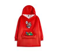 Nintendo Boy's Mario Blanket Hoodie | Boys Red | Officially Licensed Merch | Size: 9-13 Years Nintendo Red 9-13 Years