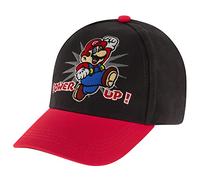 Nintendo Boys Super Mario Bros. Cotton Baseball Cap (Size 4-7), Black/Red, 4-7 Years