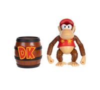 Nintendo Diddy Kong 4" / 10cm Articulated Action Figure, Official by Jakks Pacific, 13 Points of Articulation, Includes Barrel Accessory, Perfect for Collectors