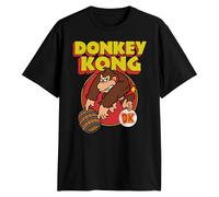 Nintendo Donkey Kong Barrel Throw Adult T-Shirt, Black, XXL