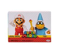 Nintendo Fire Mario Vs Magikoopa, 4”/ 10cm Articulated Action Figures Pack Includes Fire Flower and Wand Accessories, Iconic Figures Have Their Unique Set of Poses