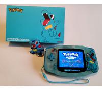 Nintendo Game Boy Advance Pokemon Totodile Boxed USB-C IPS Backlit Glow In Dark