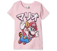Nintendo Girls' Super Tanooki Mario Away Graphic Tee - Pink - L