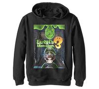 Nintendo Kids Luigi's Mansion 3 Poster Youth Pullover Hoodie Hooded Sweatshirt, Black, L