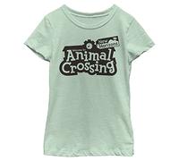 Nintendo Little, Big Bw New Horizons Logo Girls Short Sleeve Tee Shirt, Mint, X-L