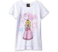 Nintendo Little Girls Flower Princess Graphic T-Shirt, White, M