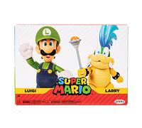 Nintendo Luigi Vs Larry Koopa, 4”/ 10cm Articulated Action Figures Pack Includes Mushroom and Wand Accessories, Iconic Figures Have Their Unique Set of Poses