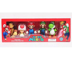 Nintendo Mario Super Large 6 Figure Box Set, Luigi, Donkey Kong, Yoshi, Toad And Princess