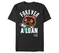 Nintendo Men's Animal Crossing Tom Nook Forever a Loan, Black, Medium
