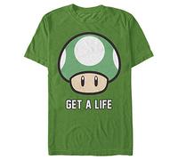 Nintendo Men's Get a Life T-Shirt, Kelly, S