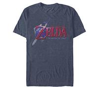 Nintendo Men's Hey Ocarina T-Shirt, Navy HTR, XXXXL