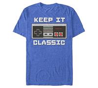 Nintendo Men's Keep It Classic T-Shirt, Royal Heather, XL