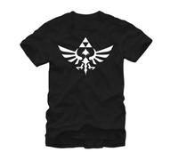 Nintendo Men's Legend of Zelda Blue Royal Crest T-Shirt, Black, Medium