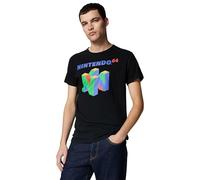 Nintendo Men's N64 Logo Short Sleeve T-Shirt, Black, XL