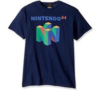 Nintendo Men's N64 Logo Short Sleeve T-Shirt, Navy, XL