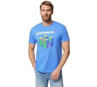Nintendo Men's N64 Logo Short Sleeve T-Shirt, Royal Heather, 3XL