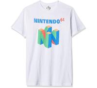 Nintendo Men's N64 Logo Short Sleeve T-Shirt, White, Large