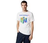 Nintendo Men's N64 Logo Short Sleeve T-Shirt, White, S
