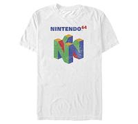 Nintendo Men's N64 Logo T-Shirt, White, 4XL
